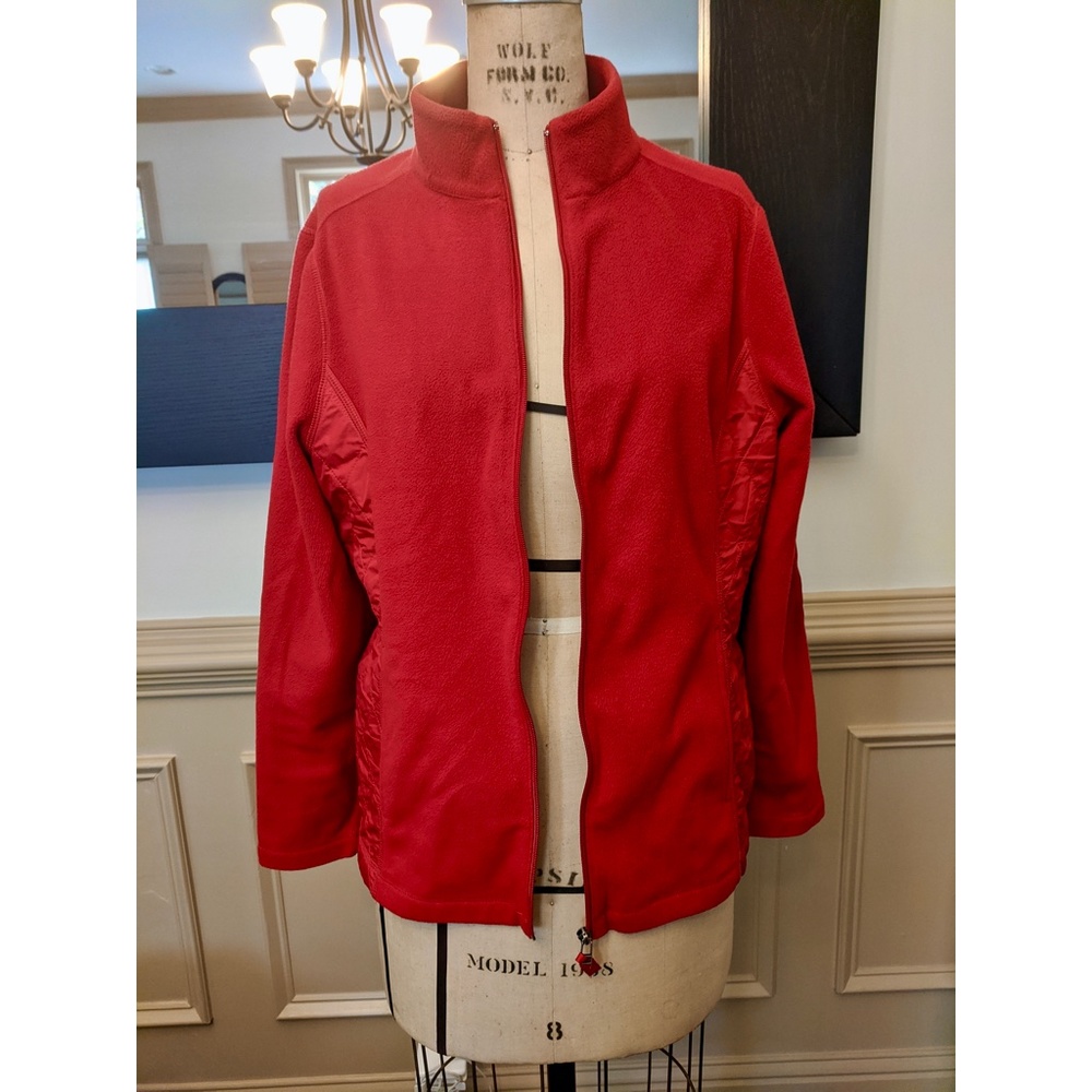 Talbot fleece jacket, quilted satin detail